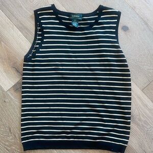 Lauren Ralph Lauren stripe sweater tank shell size small silk
Blend black